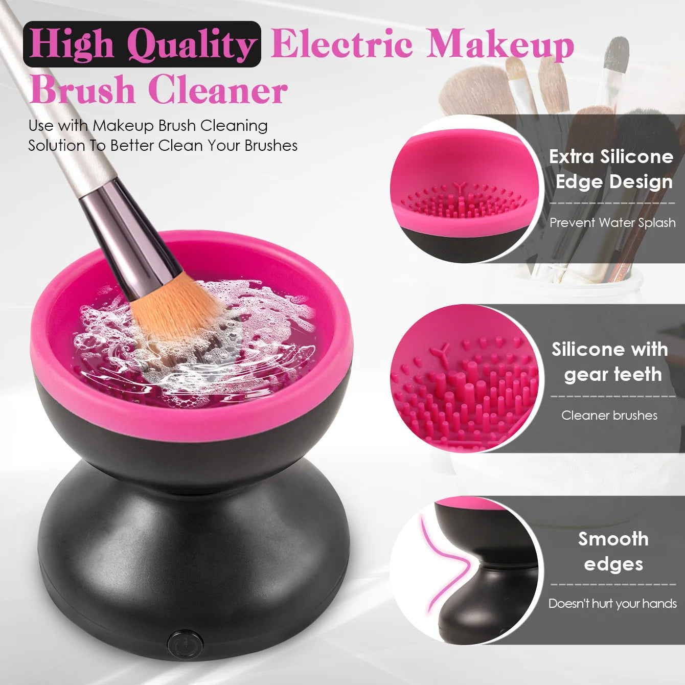 1Pc Electric Makeup Brush Cleaner Machine Portable USB Makeup Brush Cleaning Tools Automatic Cleaning Makeup Brushes Beauty Tool